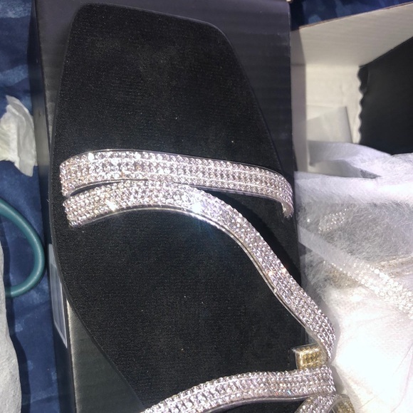 Black and Silver Fashion Nova Sandals for an everyday look 🥰 - Picture 3 of 3